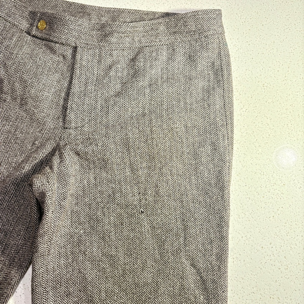 Tory Burch Wool Blend Wide Leg Herringbone Pattern Pants Size 8 - Picture 9 of 9